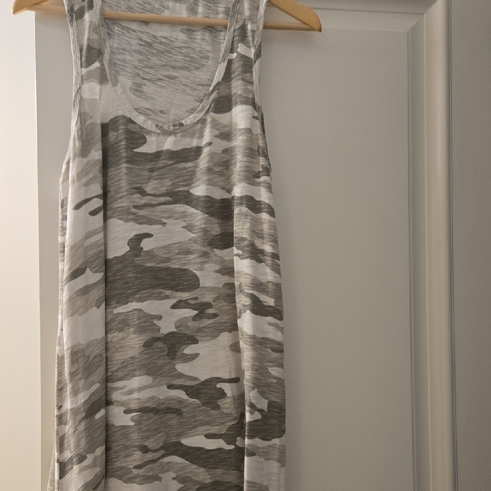 Gray Camouflage Women's Maxi Dress With Side Slit